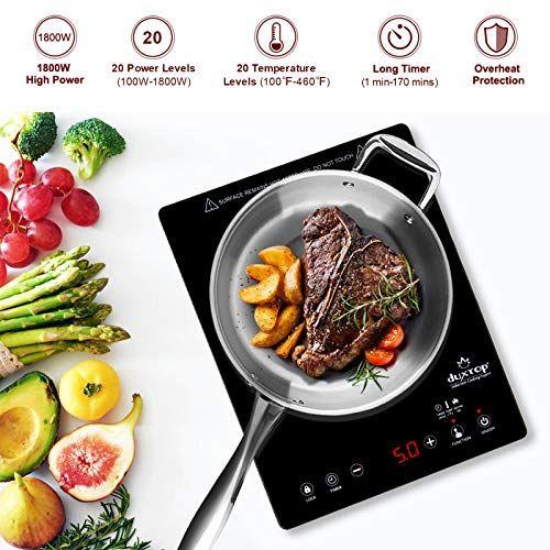 Duxtop Cooktop Portátil de Indução 1800W, Painel Sensor e Vidro Completo Imagem de Duxtop Cooktop Portátil de Indução 1800W, Painel Sensor e Vidro Completo