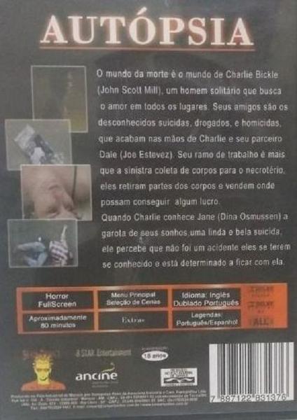 DVD Autópsia - Uma História de Amor - CINE ART Imagem de DVD Autópsia - Uma História de Amor
