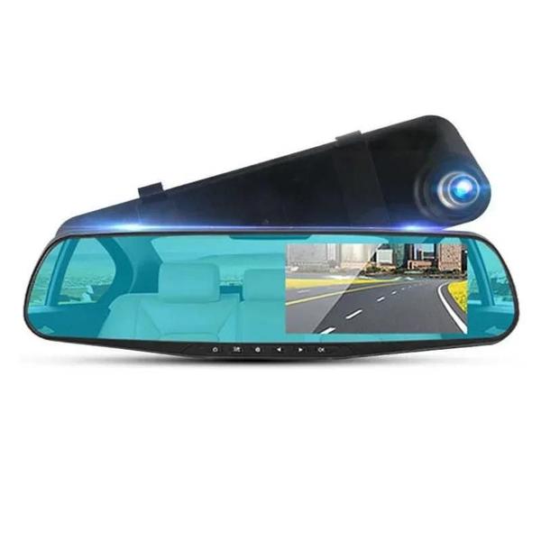 Imagem de DVR Espelho Retrovisor 4.3" com Lente Dupla 1080p - Câmera Frontal e Traseira