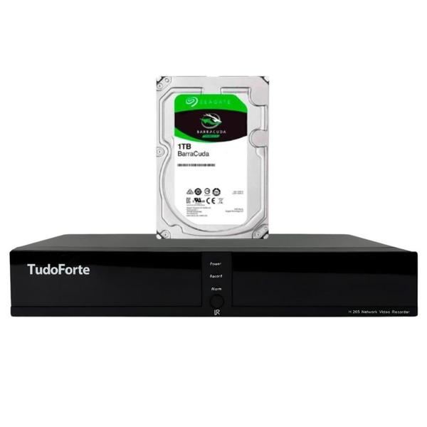 Imagem de DVR Gravador de Vídeo Tudo Forte TFHDX 3304 4 Canais com Detecção de Movimento + HD 1TB BarraCuda