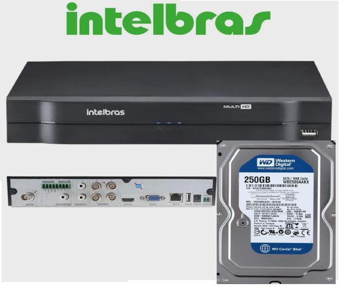 Imagem de Dvr gravador INTELBRAS 4 canais Full hd + hd 250GB