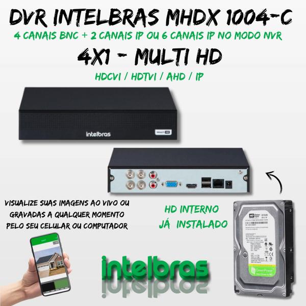 Imagem de Dvr Intelbras Mhdx 1004-c Multi Hd 4 Canais  C/hd 500 gb