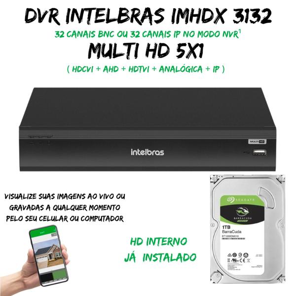 Imagem de Dvr Multi Hd Intelbras 32Ch Mhdx 3132 C/HD 1TB