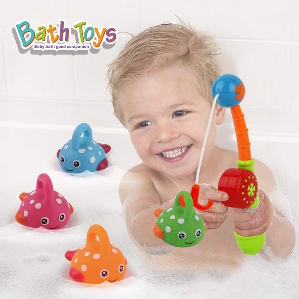 Imagem de Dwi Dowellin Bath Brinquedos Mold Jogos de Pesca Grátis Natação Baleias BPA Piscina De Água Grátis Piscina Banho Banheira Brinquedo para Crianças Crianças Crianças Crianças Meninos 1 2 3 4 5 6 Anos De Idade Banheiro Conjunto de Peixes