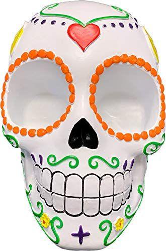 Imagem de DWK - Sugar 'N' Spice - Dia dos Mortos Decorações de Halloween Sugar Skull Estatueta Sal & Pimenta Shaker Holder Dia de Los Muertos Home Decoração Cozinha Acessório Jantar Sotaque 3 Peças Conjunto, 7 polegadas