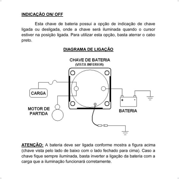 Imagem de e1211 Chave Geral de Bateria 230A Com Iluminação Barcos Lanchas