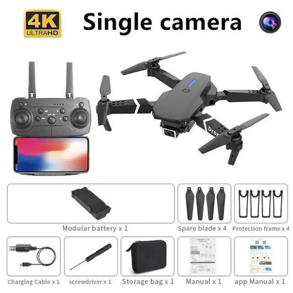 Imagem de E88 Drone WiFi com Câmera 4K HD Fotos/Vídeos Suporte p/ Celular