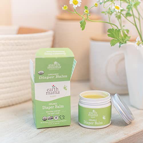 Imagem de Earth Mama Organic Diaper Balm Multipurpose Baby Pomada  EWG Verificado, Petróleo & Fragrância Livre com Calendula para Pele Sensível, 2 Onças Fluidas (2-Pack)