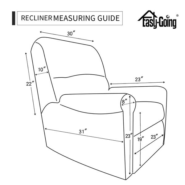 Imagem de Easy-Going 4 Peças Microfibra Stretch Recliner Slipcover  Spandex Soft Fitted Sofá Sofá Cover, Protetor de Móveis Lavável com Fundo Elástico para Crianças, Animal de Estimação (Reclinável, Branca de Neve)