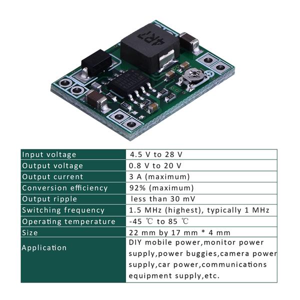 Imagem de eBoot Mini MP1584EN DC-DC Buck Converter Módulo de Alimentação Ajustável 24V a 12V 9V 5V 3V (6 Pack)