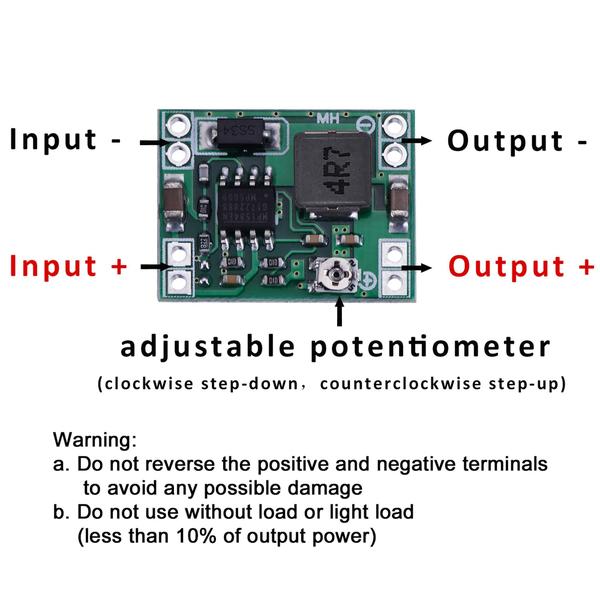 Imagem de eBoot Mini MP1584EN DC-DC Buck Converter Módulo de Alimentação Ajustável 24V a 12V 9V 5V 3V (6 Pack)