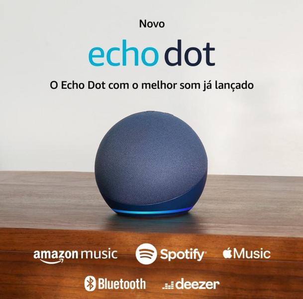 Imagem de Echo Dot 5 Geração Azul Comando de Voz Alexa Original da Amazon