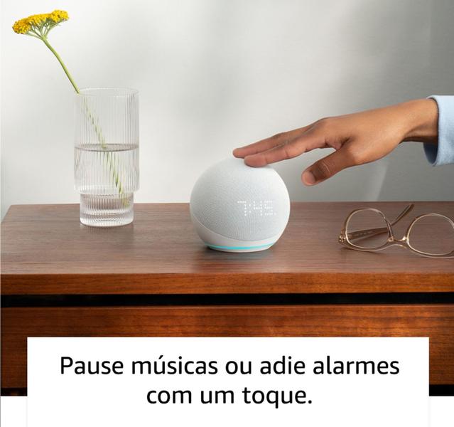 Imagem de Echo Dot (5 geração) com Relógio e Alexa Música, informação e Casa Inteligente - AZUL - Amazon