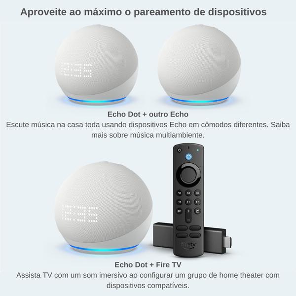 Imagem de Echo Dot 5ª geração com Relógio  Smart speaker com Alexa  Lançamento