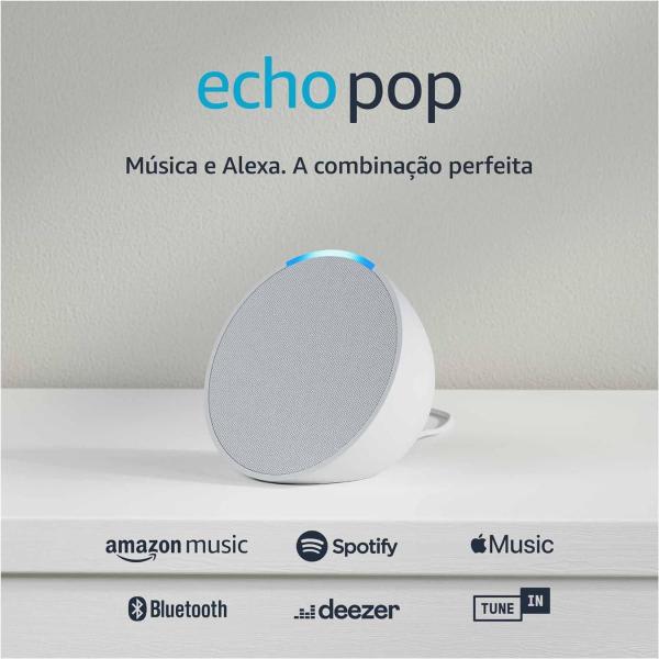 Imagem de Echo Pop Smart Speaker Amazon Alexa Bilvolt Cor Branco