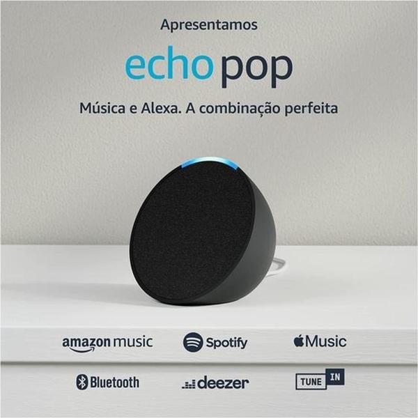 Imagem de Echo Pop Smart Speaker Original branca compacto com som envolvente 