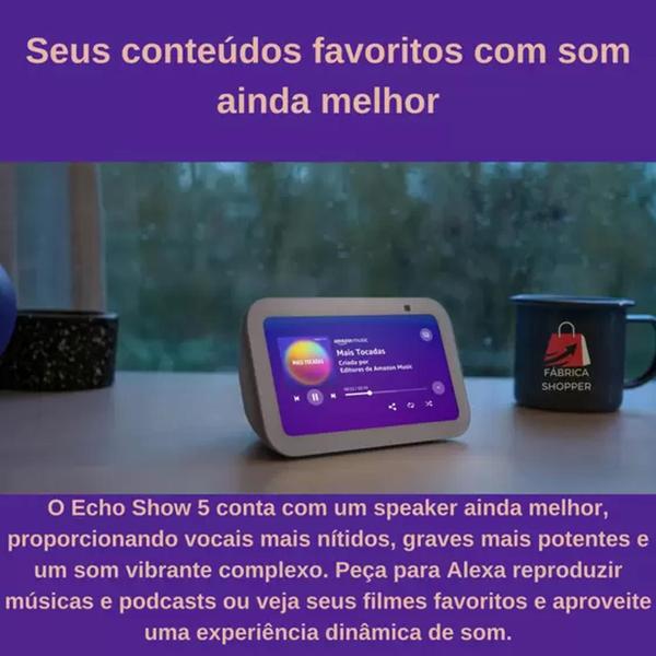 Imagem de Echo Show 5 3ª Geração Amazon com Display de 5,5 e Alexa Branco