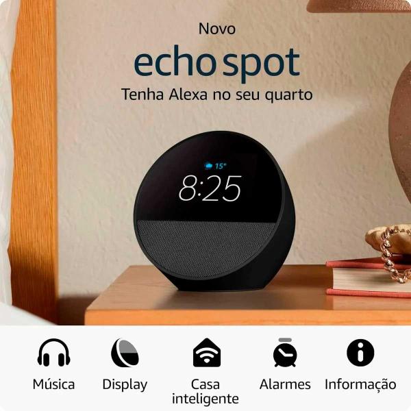 Imagem de Echo Spot (2024) com Alexa / Despertador inteligente com som vibrante e Alexa / Cor preta