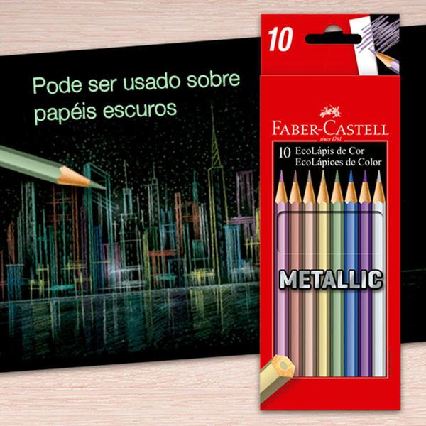 Imagem de Ecolápis de Cor FABER-CASTELL 10 Cores Tons Metálicos