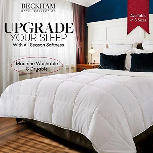 Imagem de Edredom Beckham Hotel Collection Full/Queen Size - Inserção alternativa de cama e edredom para casa série 1600 - azul marinho