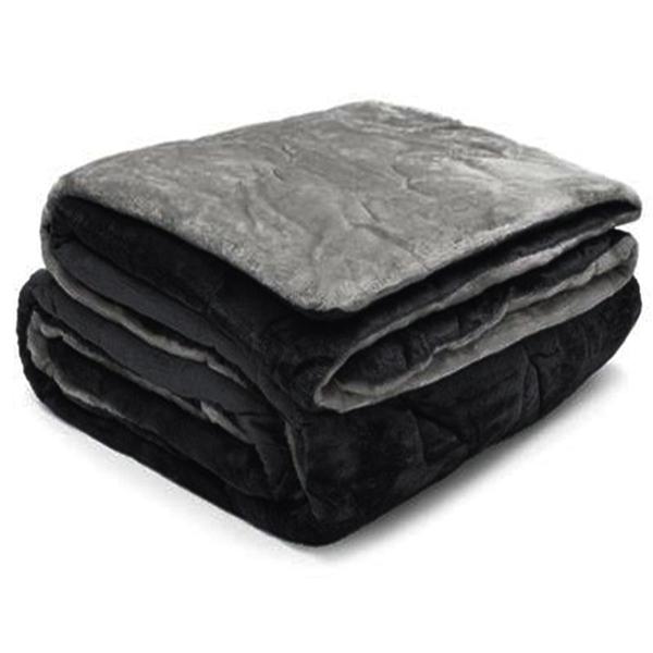 Imagem de Edredom Buettner Casal Plush Flannel Dupla Face 220mx240m Preto e Metal Escuro