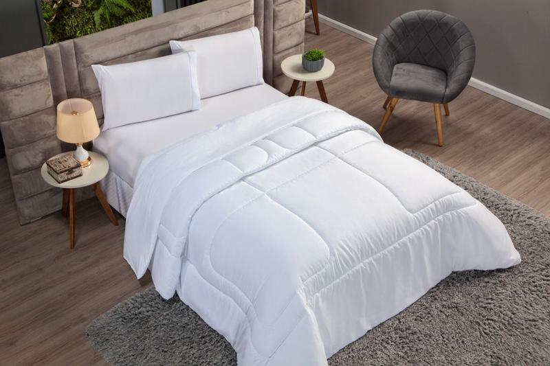 Imagem de Edredom Cama Casal Queen 2,20 X 2,40 Macio Branco