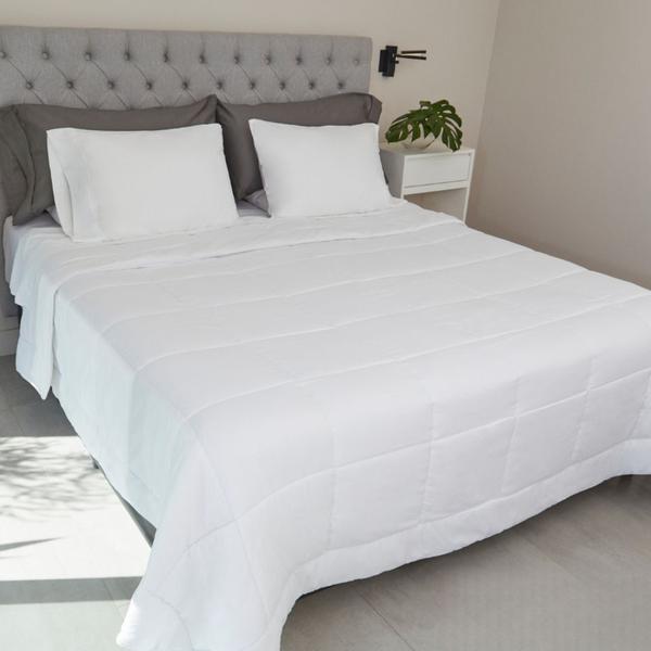 Imagem de Edredom Cama King Size Branco 280x250 Macio Every Season 