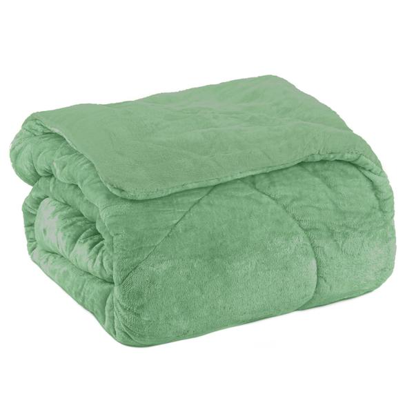 Imagem de Edredom casal plush  bicolor - verde 166329 / 166324