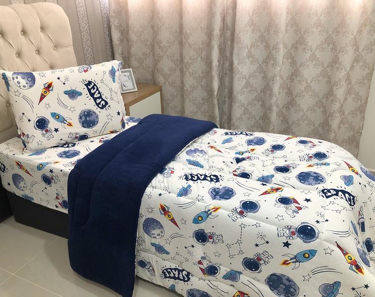 Imagem de Edredom Cobertor Infantil Para Cama Solteiro Com Mantinha