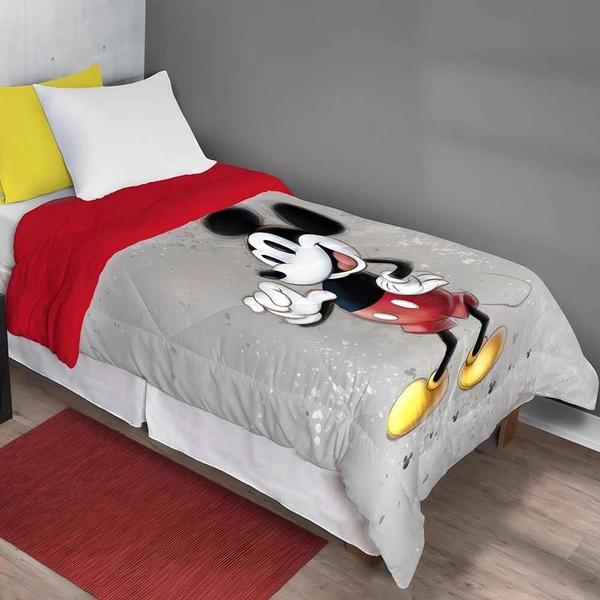 Imagem de Edredom de Solteiro Com Sherpa Estampado Mickey 150x220m