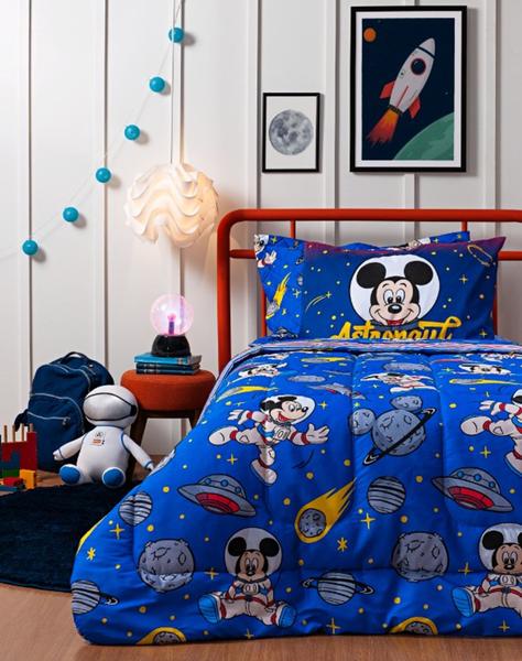 Imagem de Edredom Dupla Face Infantil Cama De Solteiro - Linha Disney - Carros/Mickey/ Minnie