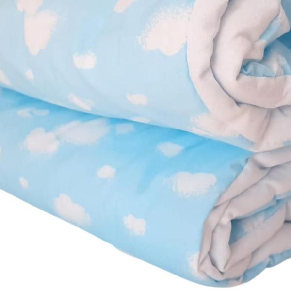 Imagem de Edredom Mini Cama Estampado 100% Algodão Sonho Azul Arrumadinho Enxovais