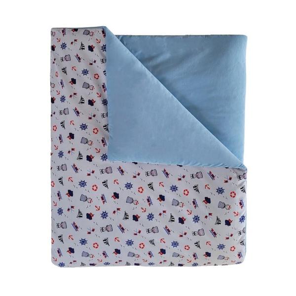 Imagem de Edredom Mini Cama Infantil Tricoline 100% Algodão Estampado Marinheiro Arrumadinho Enxovais