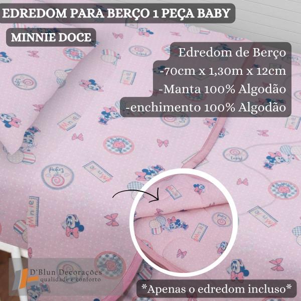 Imagem de Edredom para Berço 100% Algodão Antialérgico 1 Peça Minnie Doce Baby Menina Portallar