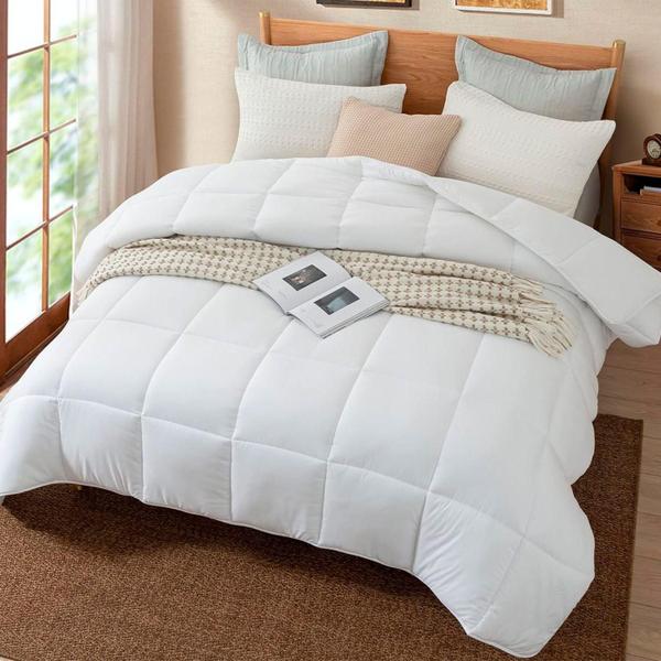 Imagem de Edredom Para Cama De Casal Macio Ecopluma Branco 220X240Cm