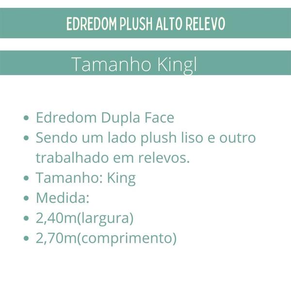 Imagem de Edredom Plush King Alto Relevo Macio Dupla Face Bbc Têxtil 