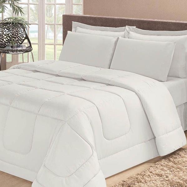 Imagem de Edredom Quality Casa Dona Dupla Face Casal Queen 240x220cm Branco