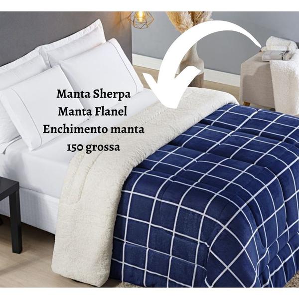 Imagem de Edredom Queen Coberdrom Sherpa e Flannel Manta 150 Austin