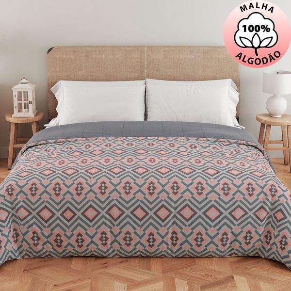 Edredom Queen de Malha 100% Algodão e Plush Dupla Face Antialérgico 235x260cm BF Colchões Imagem de Edredom Queen de Malha 100% Algodão e Plush Dupla Face Antialérgico 235x260cm BF Colchões