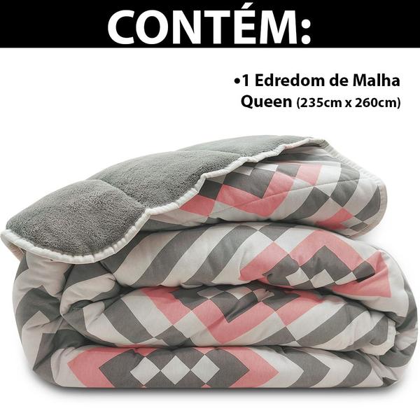 Edredom Queen de Malha 100% Algodão e Plush Dupla Face Antialérgico 235x260cm BF Colchões Imagem de Edredom Queen de Malha 100% Algodão e Plush Dupla Face Antialérgico 235x260cm BF Colchões