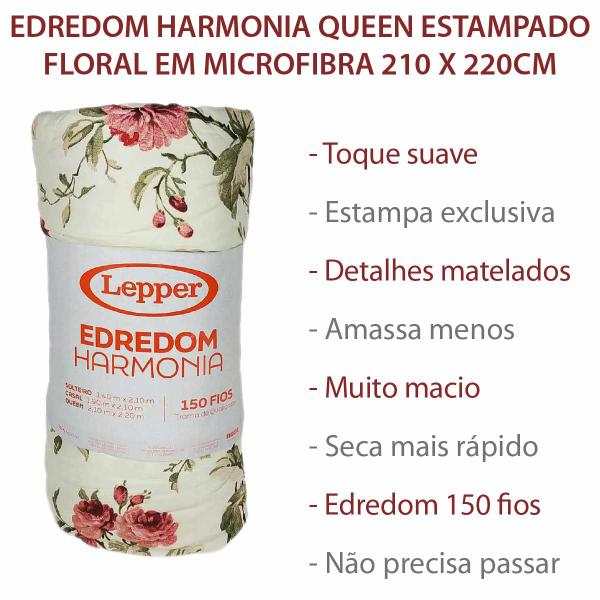 Imagem de Edredom Queen Fofinho 150 Fios Toque Macio 220x210cm Harmonia Estampado