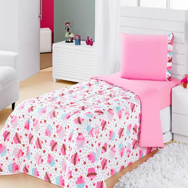 Imagem de Edredom Solteiro Cobre Leito Infantil Colcha Cama Box Menino Menina Kids