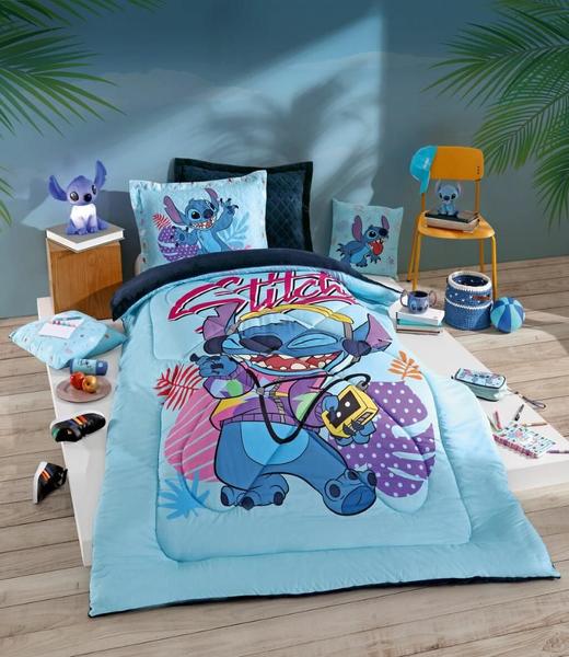 Imagem de Edredon Solteiro Disney Plush Stitch Divertido Hedrons