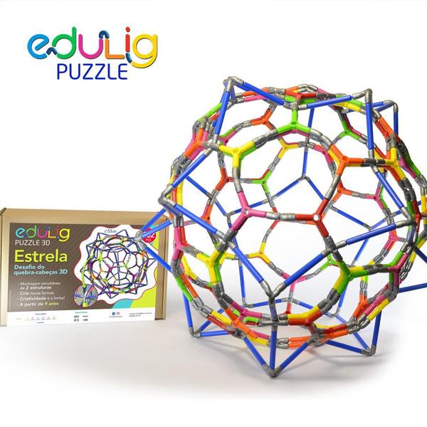 Imagem de Edulig Puzzle 3D Estrela - 320 Peças E Conexões