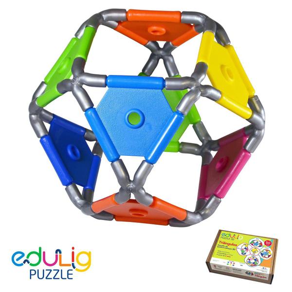 Imagem de Edulig Puzzle 3D Triângulos - 5 Sugestões De Montagem