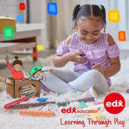 Imagem de Edxeducation Four Color Plastic Base Ten Set - 121 Peças - Prático Manipulação matemática para crianças - Conceitos de Número de Ensino, Valor do Lugar e Medição - Ferramentas de Aprendizagem Matemática para Crianças