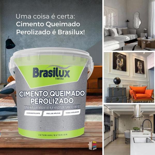 Imagem de Efeito Cimento Queimado Perolizado Brasilux 3kg - Cores