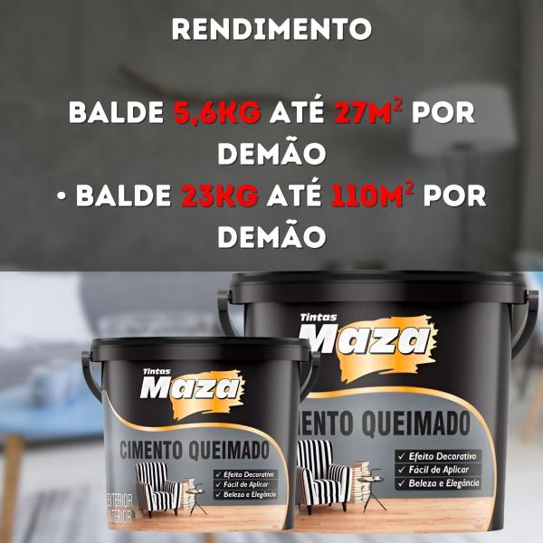 Imagem de Efeito Cimento Queimado Revestimento 23kg - Maza