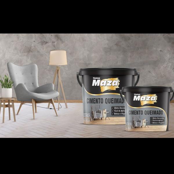 Efeito Decorativo Cimento Queimado Maza 20KG Imagem de Efeito Decorativo Cimento Queimado Maza 20KG