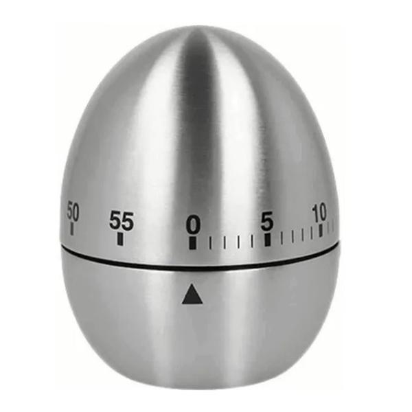 Imagem de Egg Timer Agatige Temporizador mecânico de 60 minutos em aço inoxidável